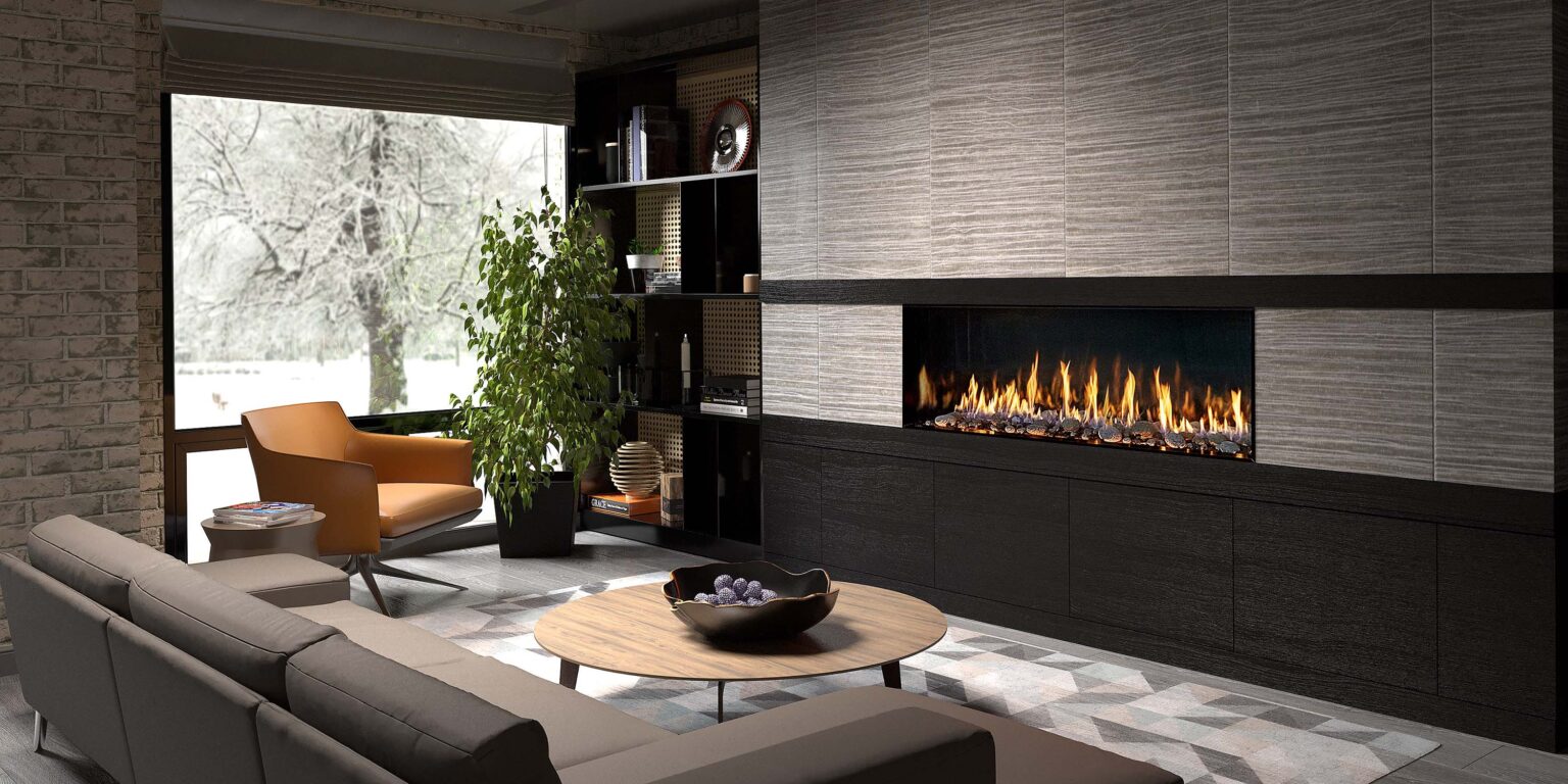 DaVinci Collection - Single-Sided Linear Gas Fireplace - DaVinci Gas Fireplace & Outdoor Fire