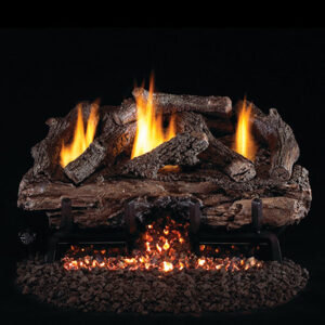Peterson - Charred Aged Split Oak - Real Fyre Gas Log Set & Burner