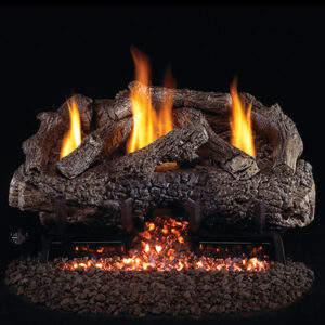Peterson - Charred Frontier Oak - Real Fyre Gas Log Set & Burner